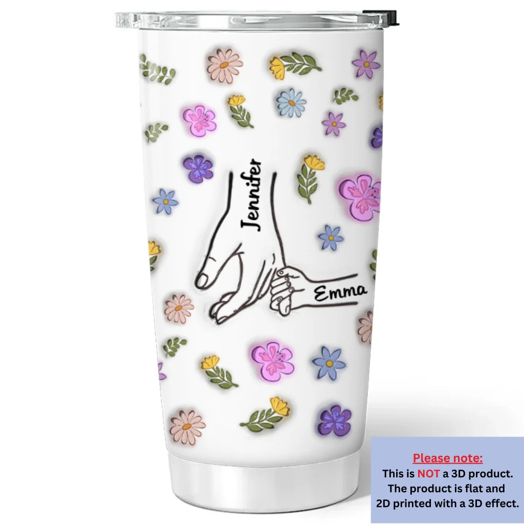 You Hold My Hand And My Heart - Personalized Custom 3D Inflated Effect Tumbler - Image 5