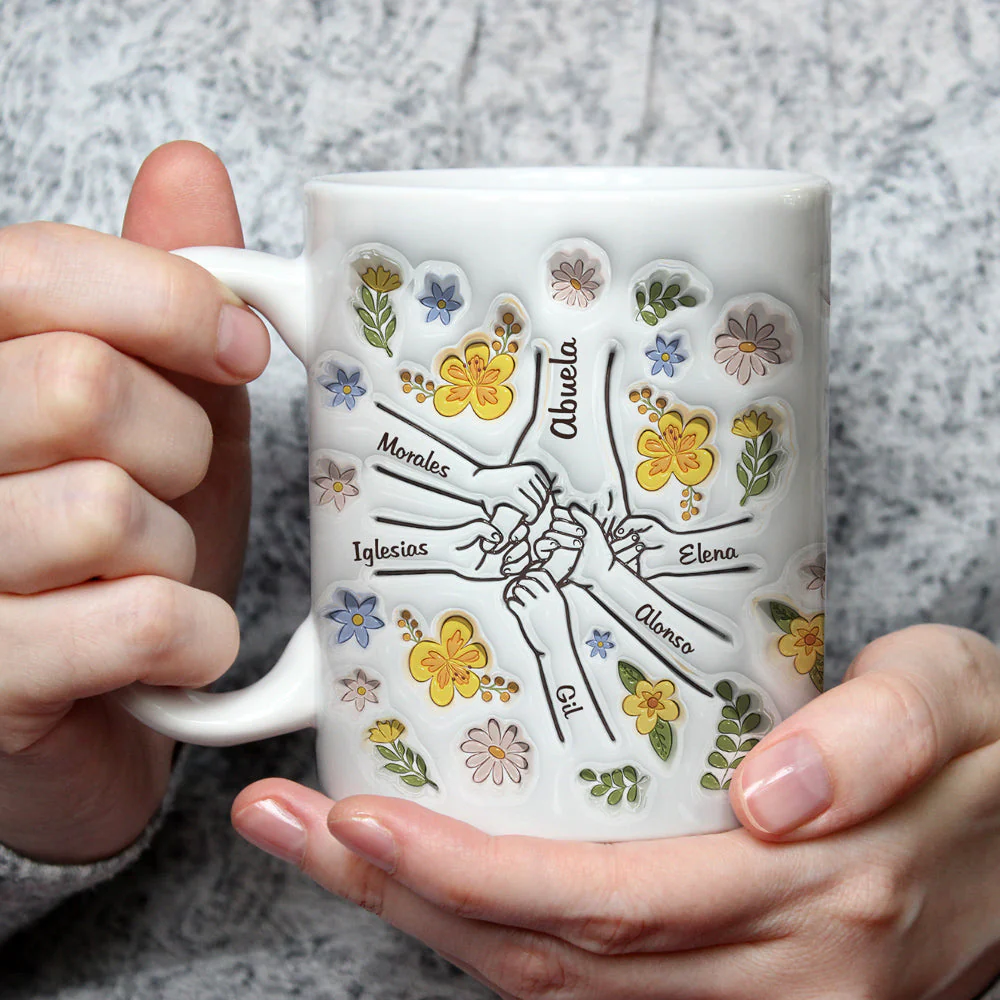 You Hold Our Hands, Also Our Hearts - Personalized Custom 3D Inflated Effect Mug - Image 4