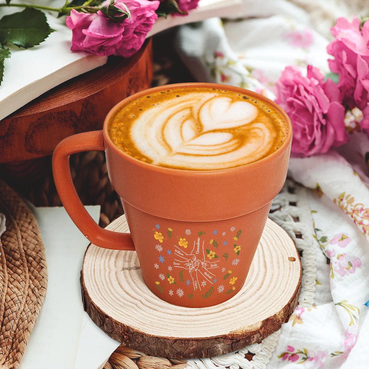 You Hold Our Hearts - Personalized Custom Plant Pot Mug - Image 2
