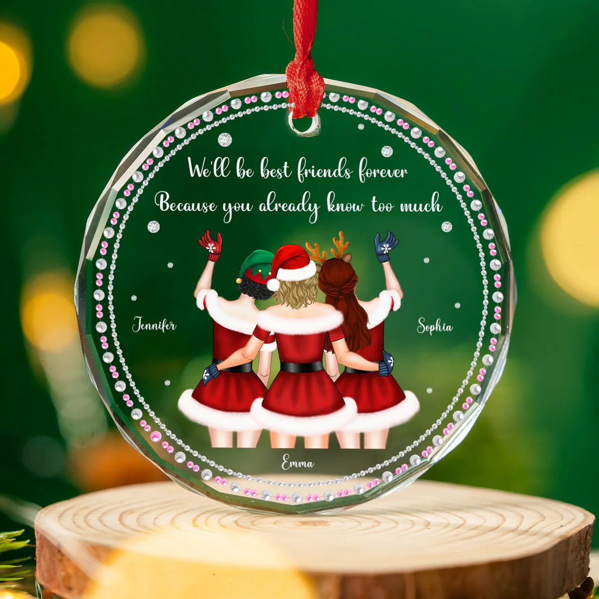 You Know Too Much - Personalized Custom Glass Ornament - Image 3