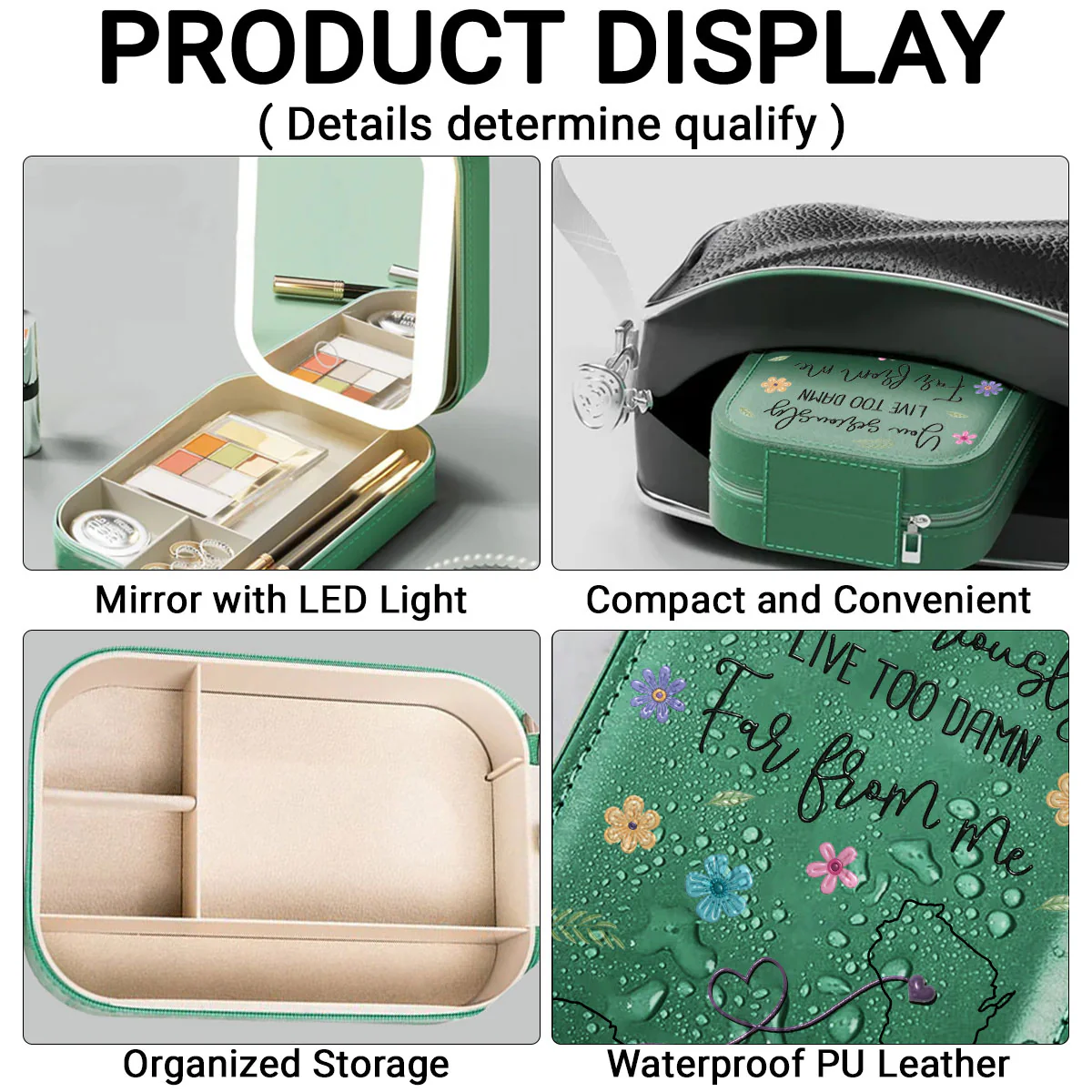You Live Too Damn Far From Me - Personalized Custom Jewelry Box With LED Mirror - Image 3