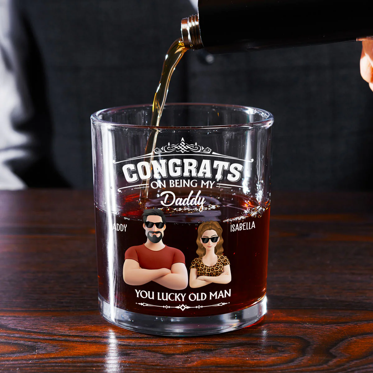 You Lucky Old Man - Personalized Custom Whiskey Glass - Image 4