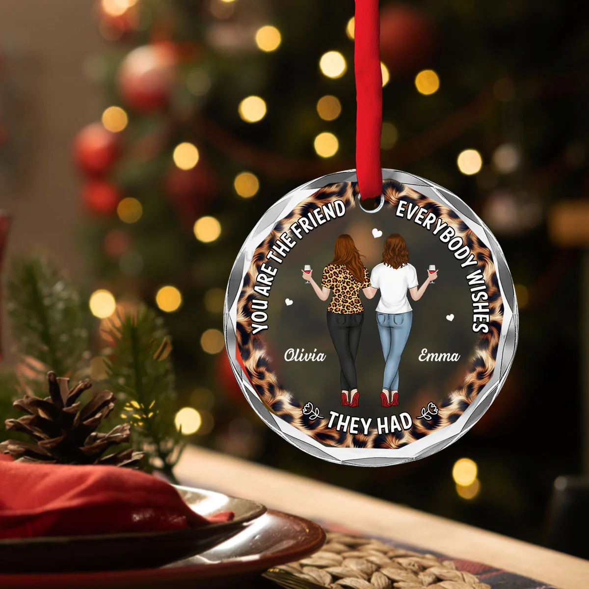 You Make Life Better - Personalized Custom Glass Ornament - Image 3