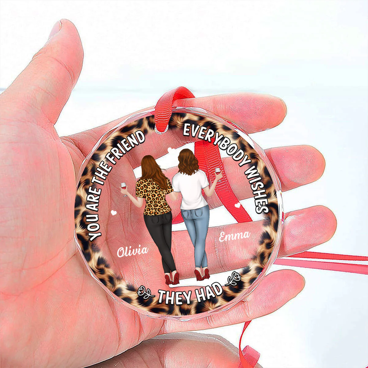 You Make Life Better - Personalized Custom Glass Ornament - Image 4