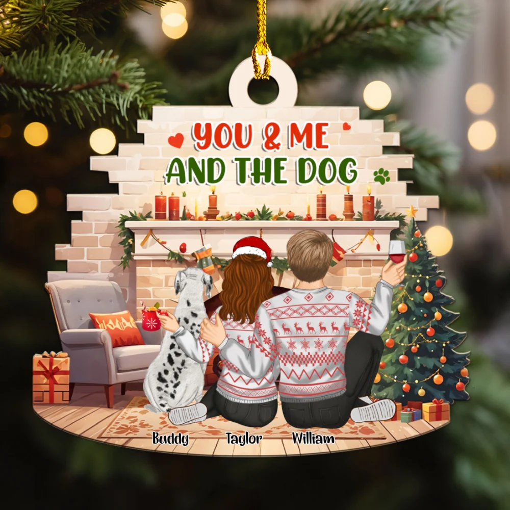 You Me Our Dogs Family - Personalized Custom Wood Ornament - Image 5