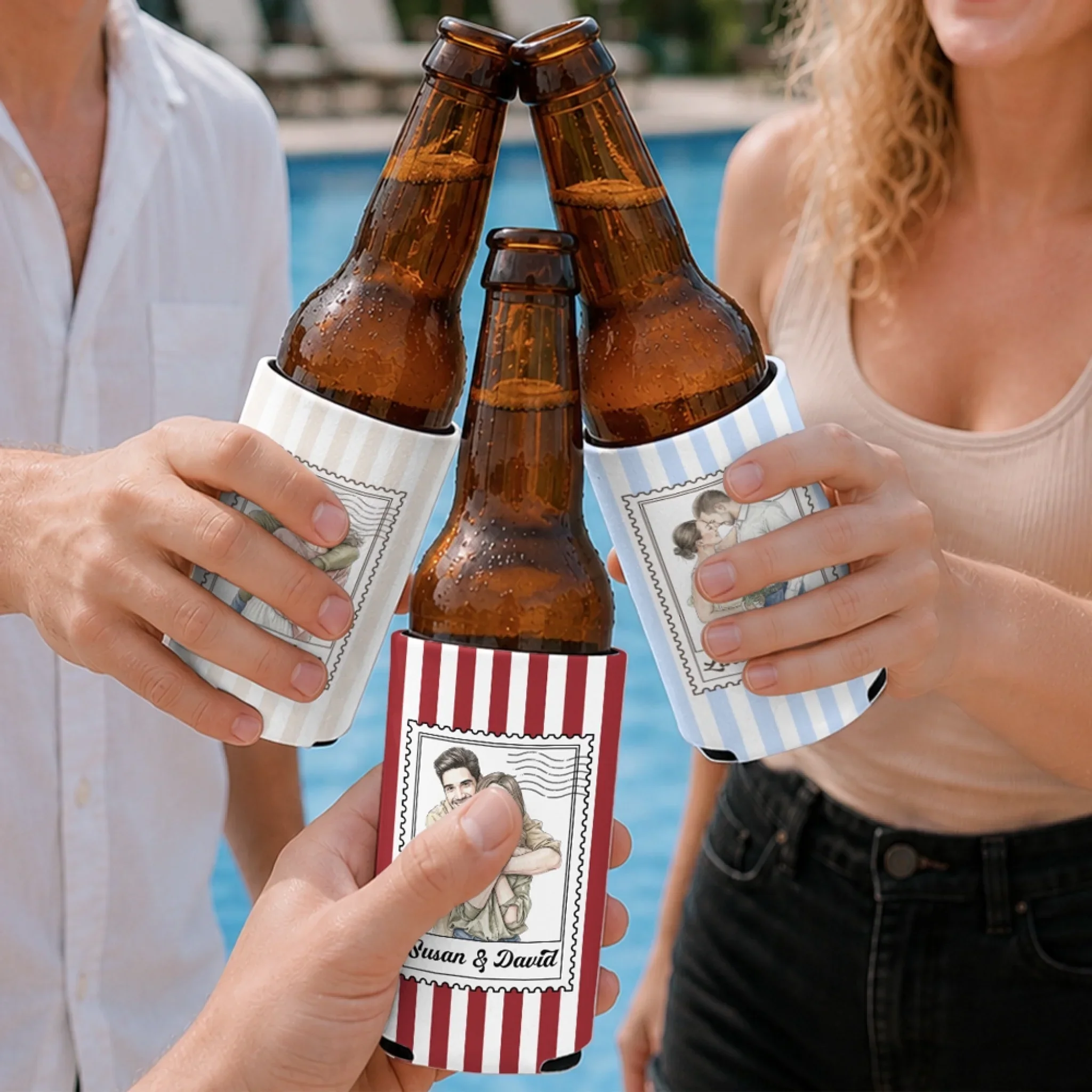 You & Me - Personalized Custom Skinny Can Cooler - Image 2