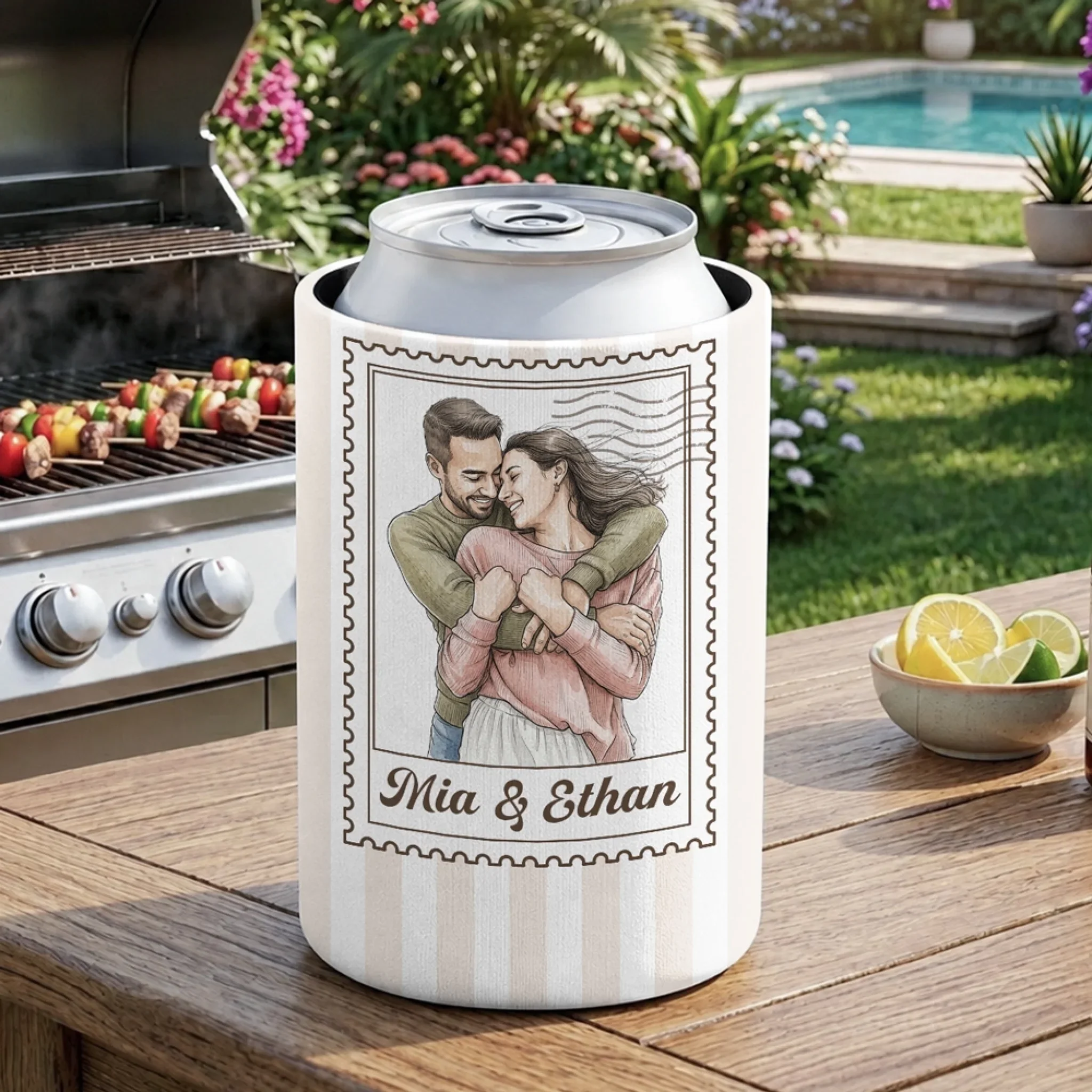 You & Me - Personalized Custom Skinny Can Cooler - Image 4