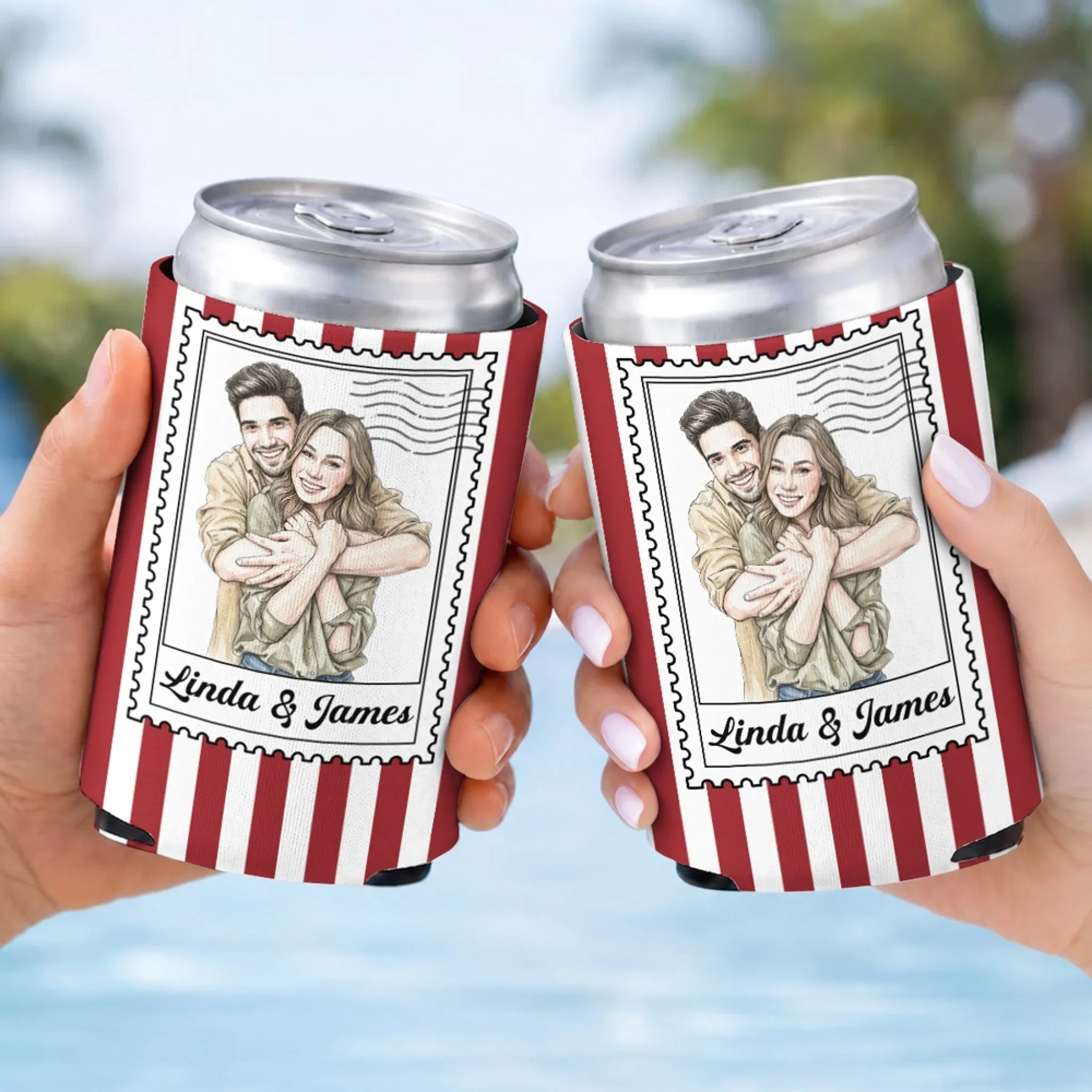 You & Me - Personalized Custom Skinny Can Cooler - Image 5