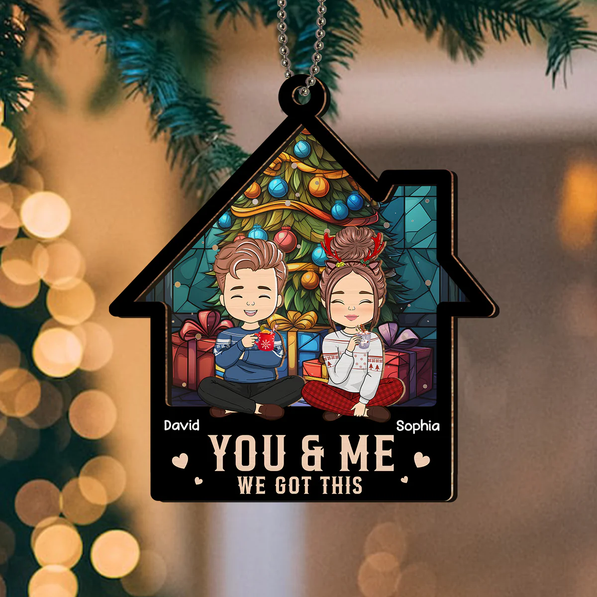You & Me So We Got This - Personalized Custom Suncatcher Ornament - Image 3