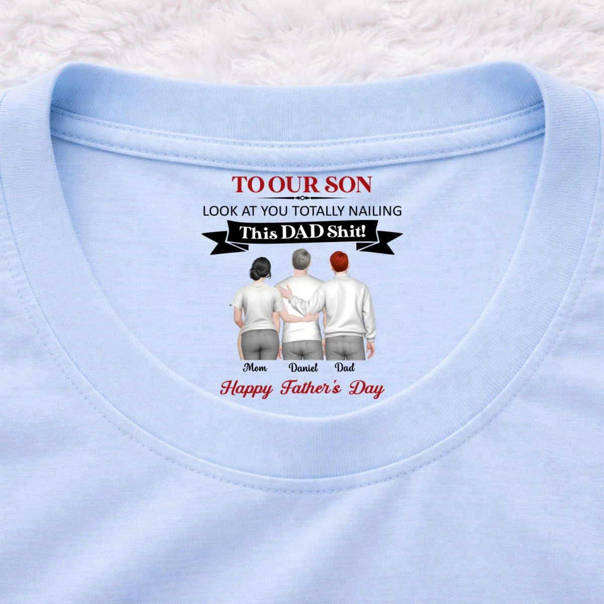 You Nailing This Dad Things - Personalized Custom Inside Neck Print T-Shirt - Image 8