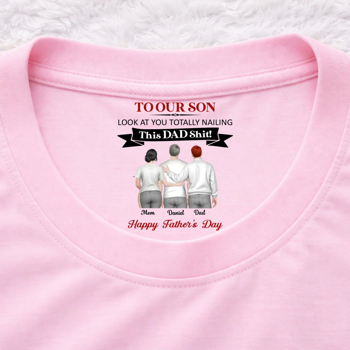 You Nailing This Dad Things - Personalized Custom Inside Neck Print T-Shirt - Image 9