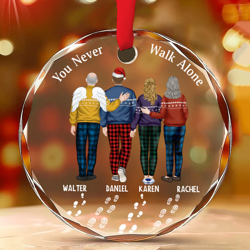 You Never Walk Alone - Personalized Custom Glass Ornament - Image 2