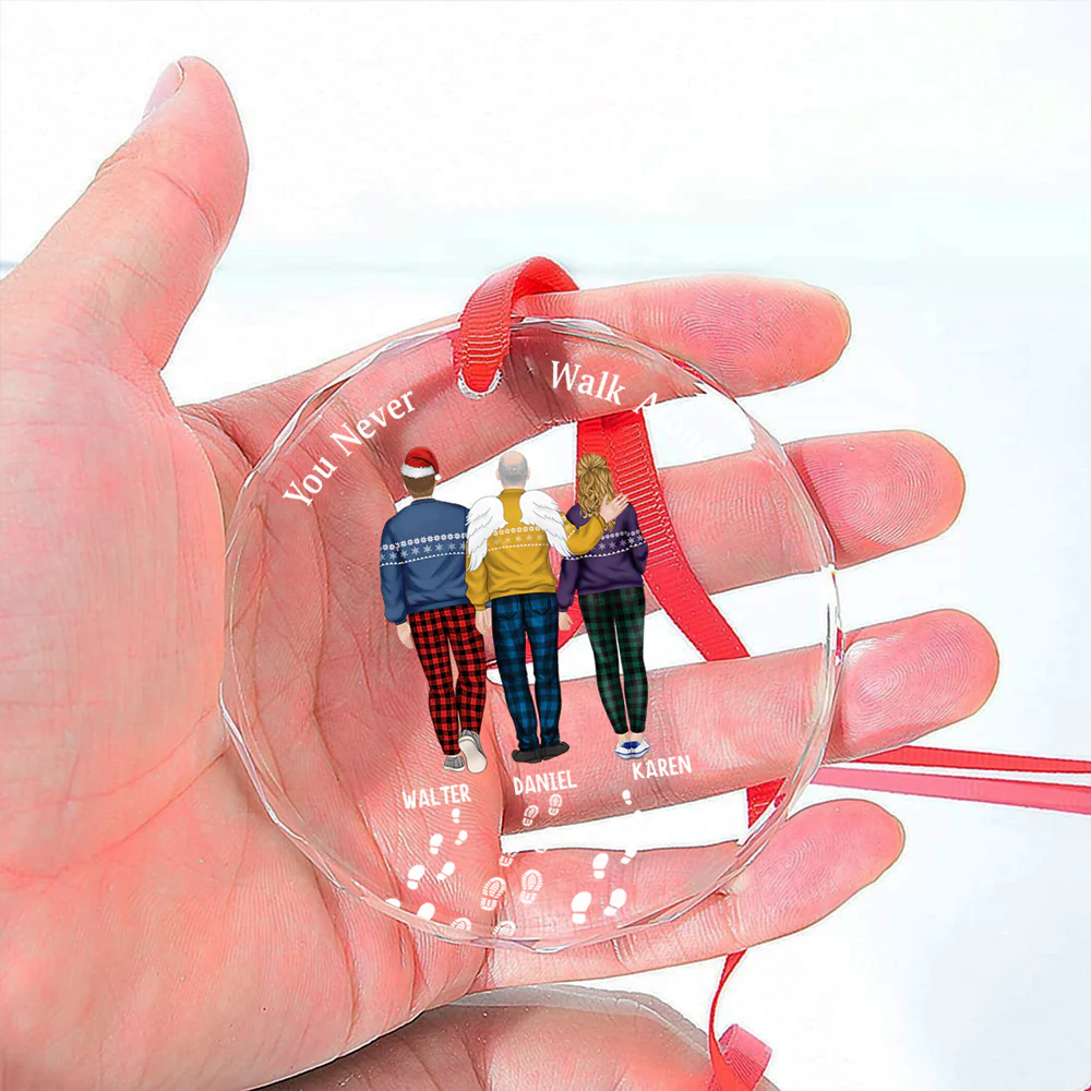 You Never Walk Alone - Personalized Custom Glass Ornament - Image 4