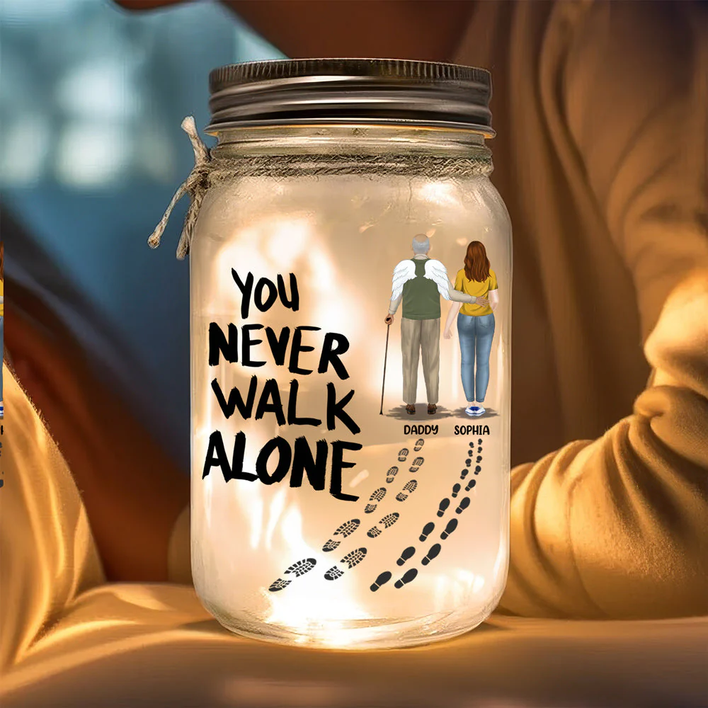 You Never Walk Alone - Personalized Custom Mason Jar Light - Image 2