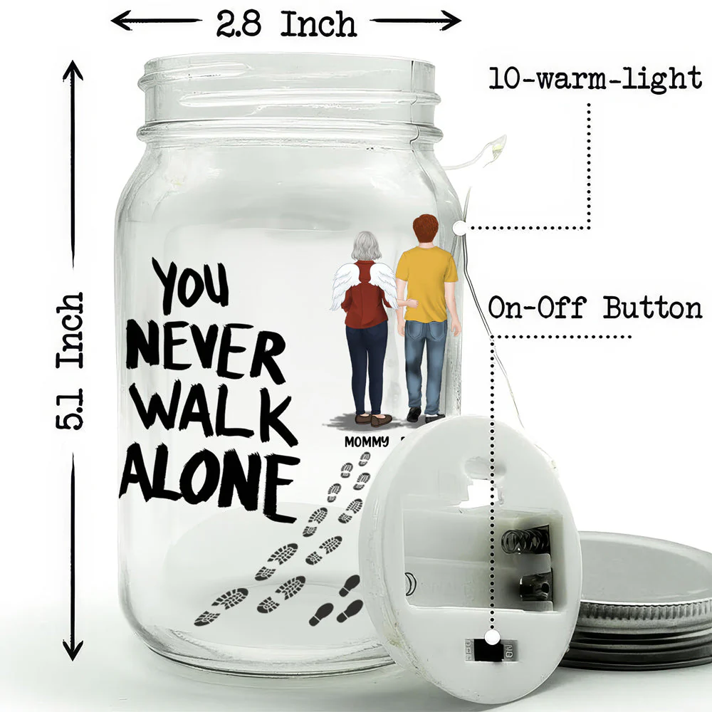 You Never Walk Alone - Personalized Custom Mason Jar Light - Image 4