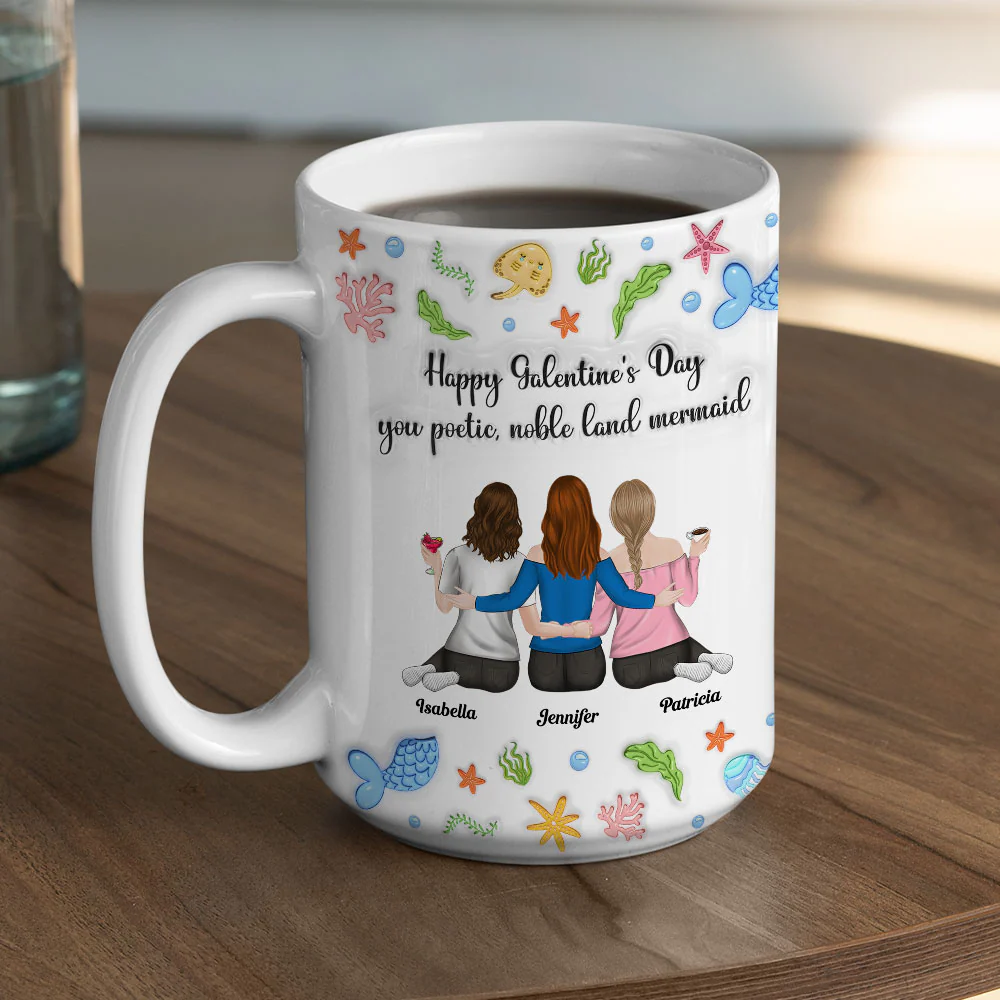 You Poetic Noble Land Mermaid - Personalized Custom 3D Inflated Effect Coffee Mug - Image 9