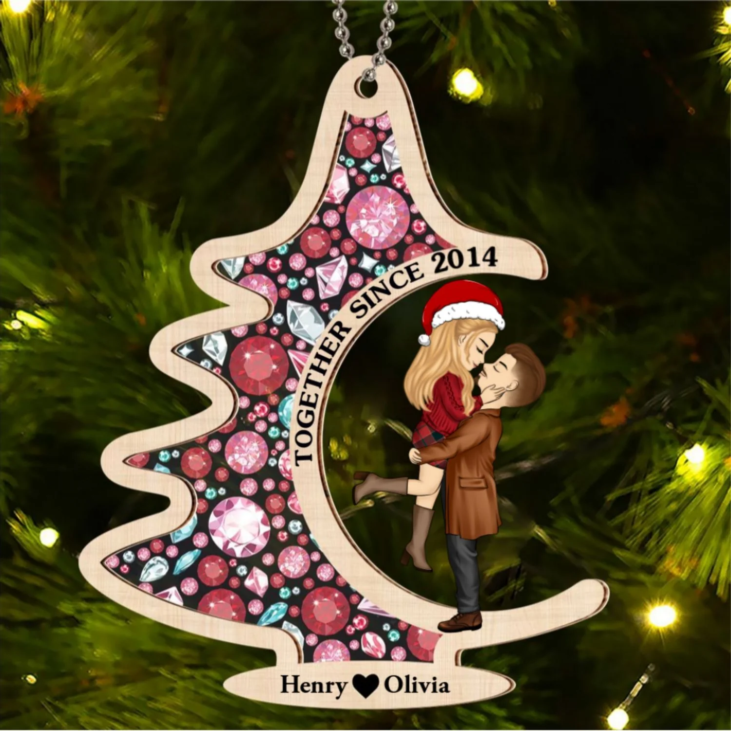 You Put The Merry In My Christmas - Personalized Custom Suncatcher Ornament - Image 6
