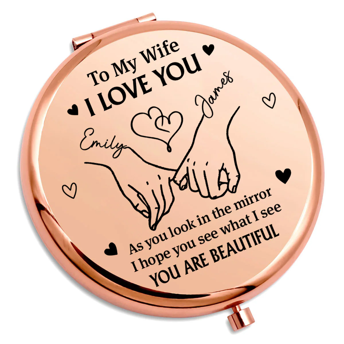 Your Beauty Goes Deeper Inside - Personalized Custom Compact Mirror - Image 2