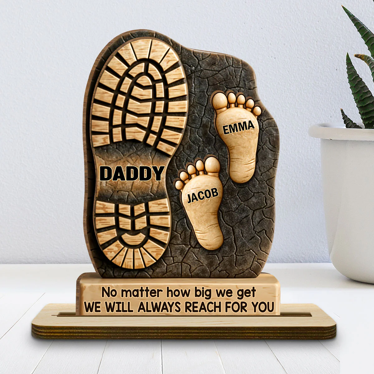Your Footsteps Led Our Way - Personalized Custom 2-Layer Wood Plaque With Flat Base - Image 2