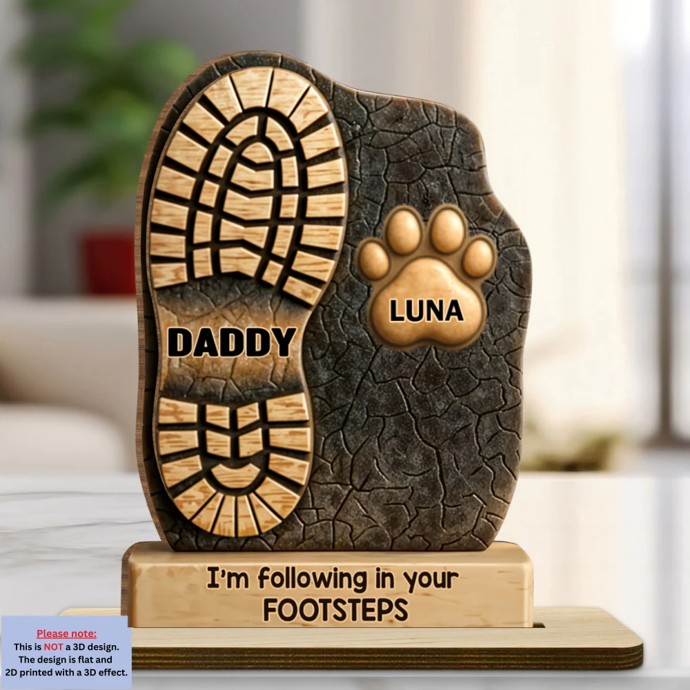 Your Footsteps Led Our Way - Personalized Custom 2-Layer Wood Plaque With Flat Base - Image 7
