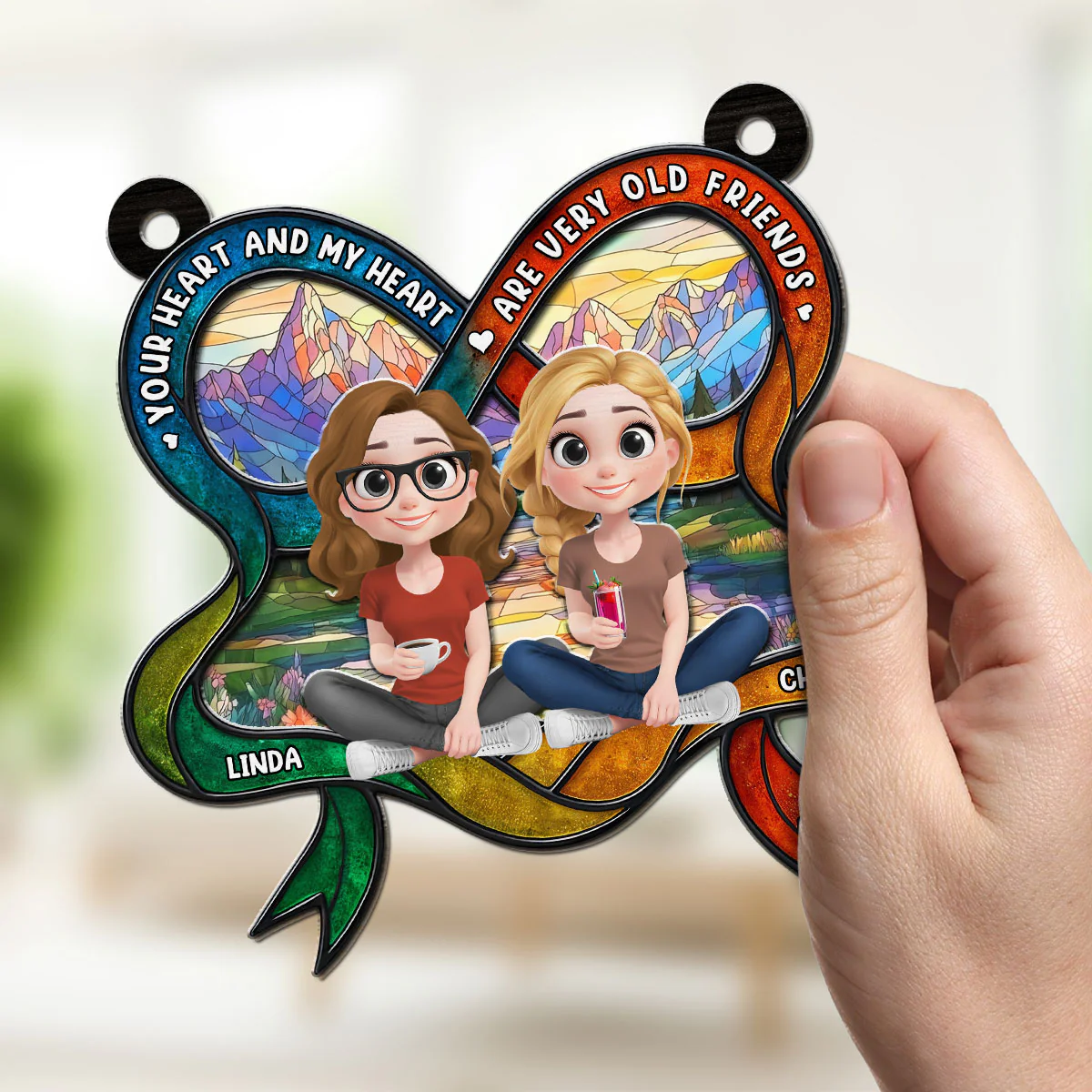 Your Heart And My Heart Are Very Old Friend - Personalized Custom Suncatcher