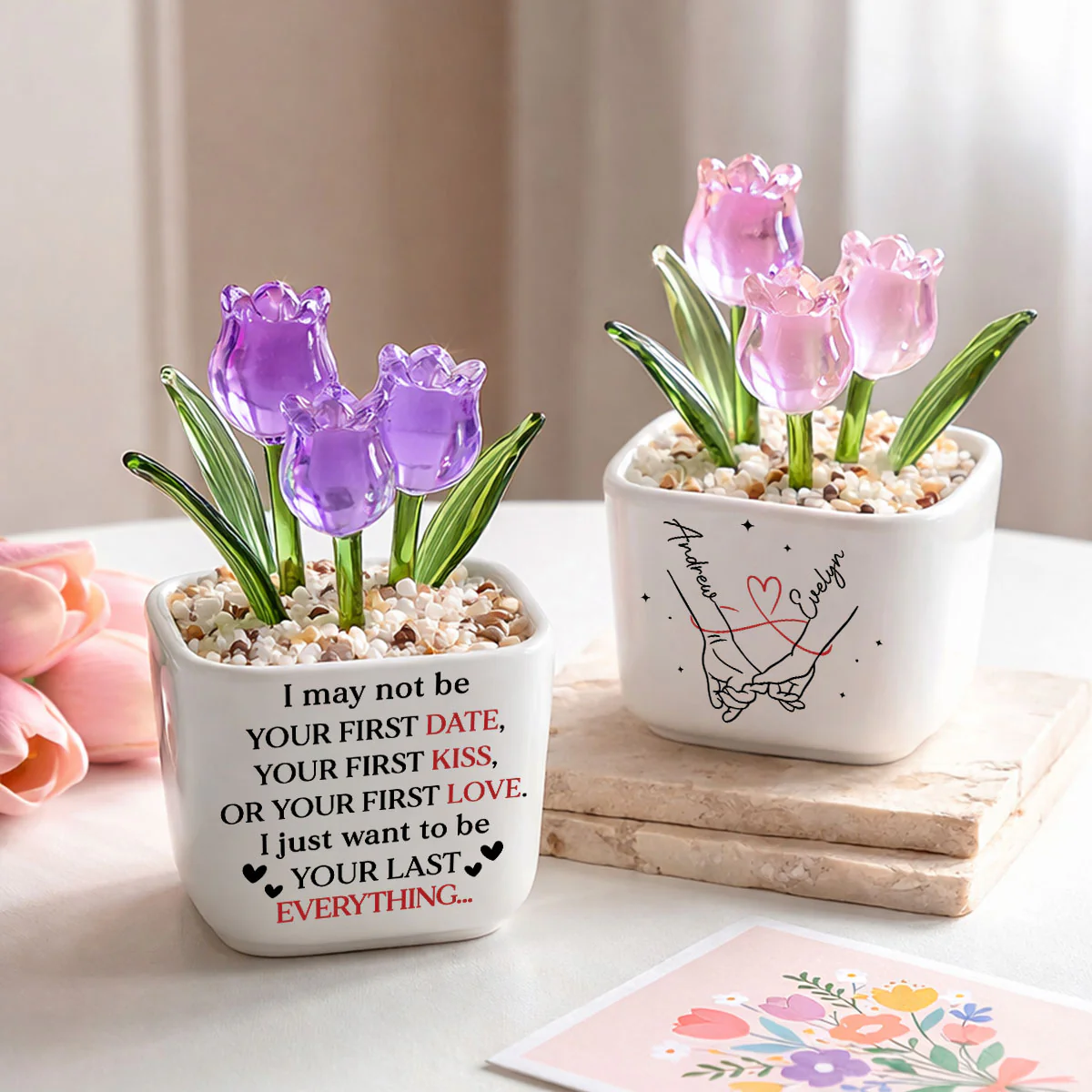 Your Last Everything - Personalized Custom Glass Everlasting Tulips