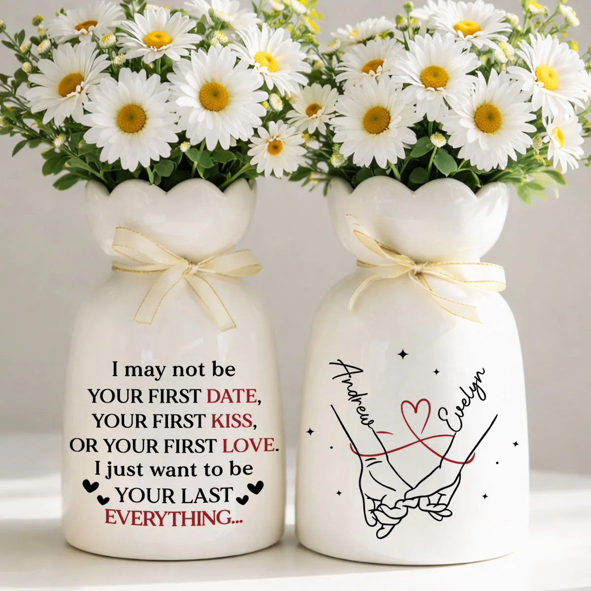 Your Last Everything - Personalized Custom Ribbon Tie Flower Vase