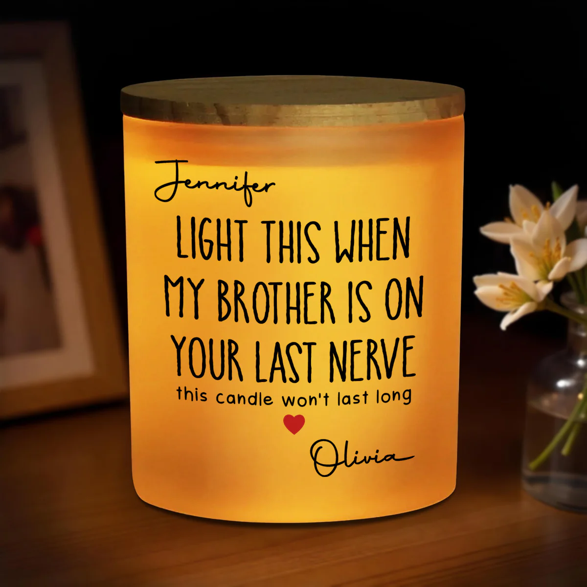 Your Last Nerve - Personalized Custom Glass Jar With LED Candle