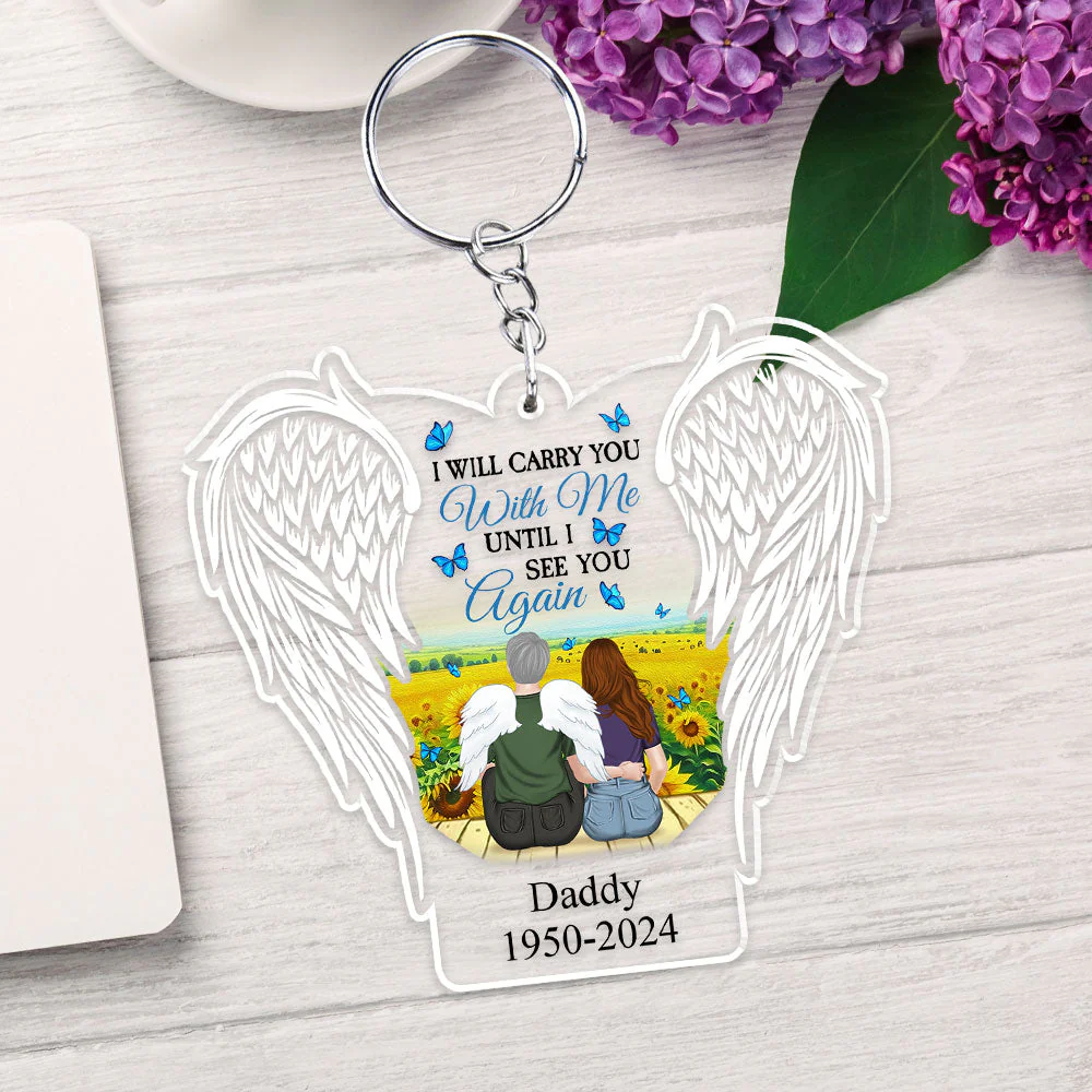 Your Light Will Always Shine In My Heart - Personalized Custom Acrylic Keychain - Image 2
