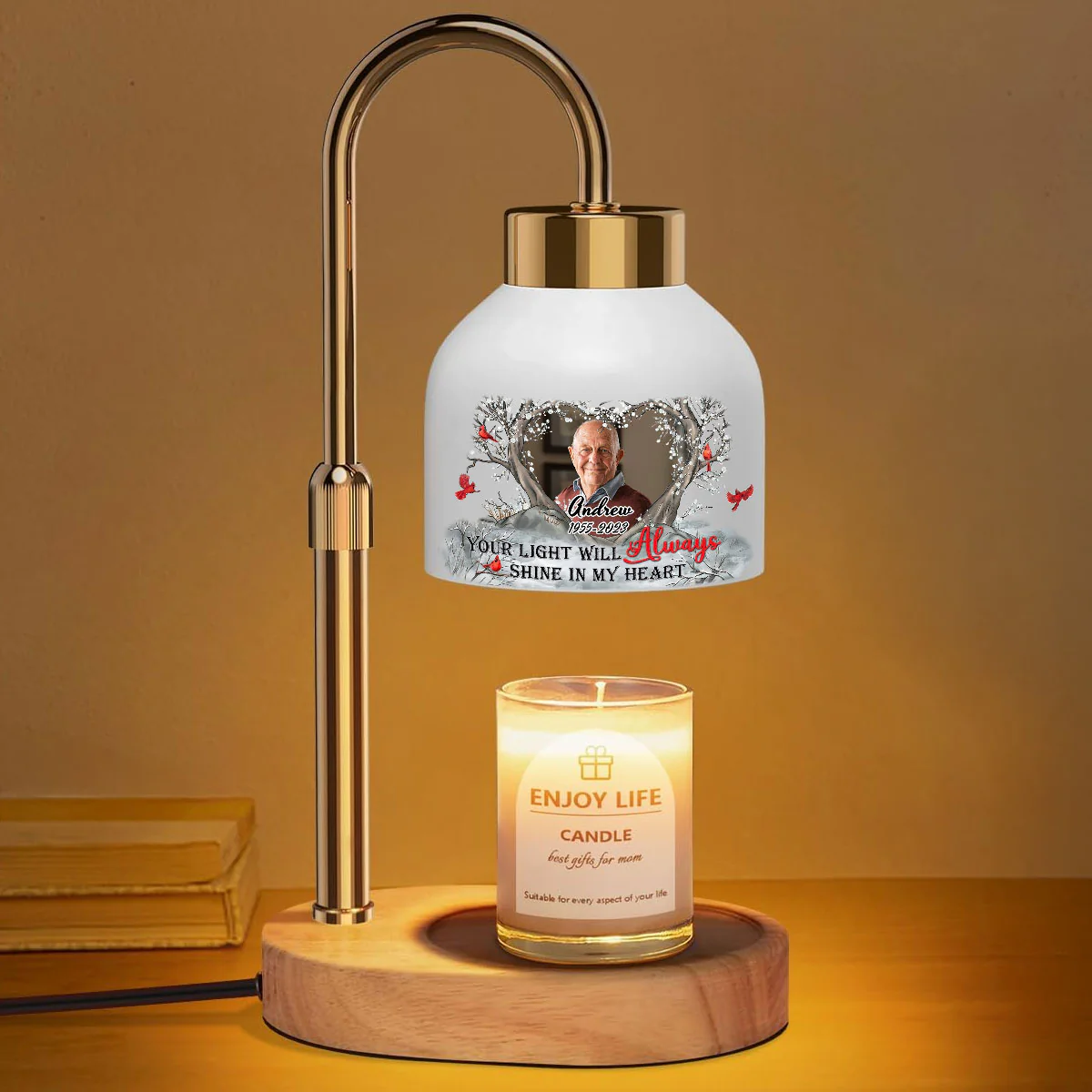 Your Light Will Always Shine In My Heart - Personalized Custom Candle Warmer Lamp - Image 3