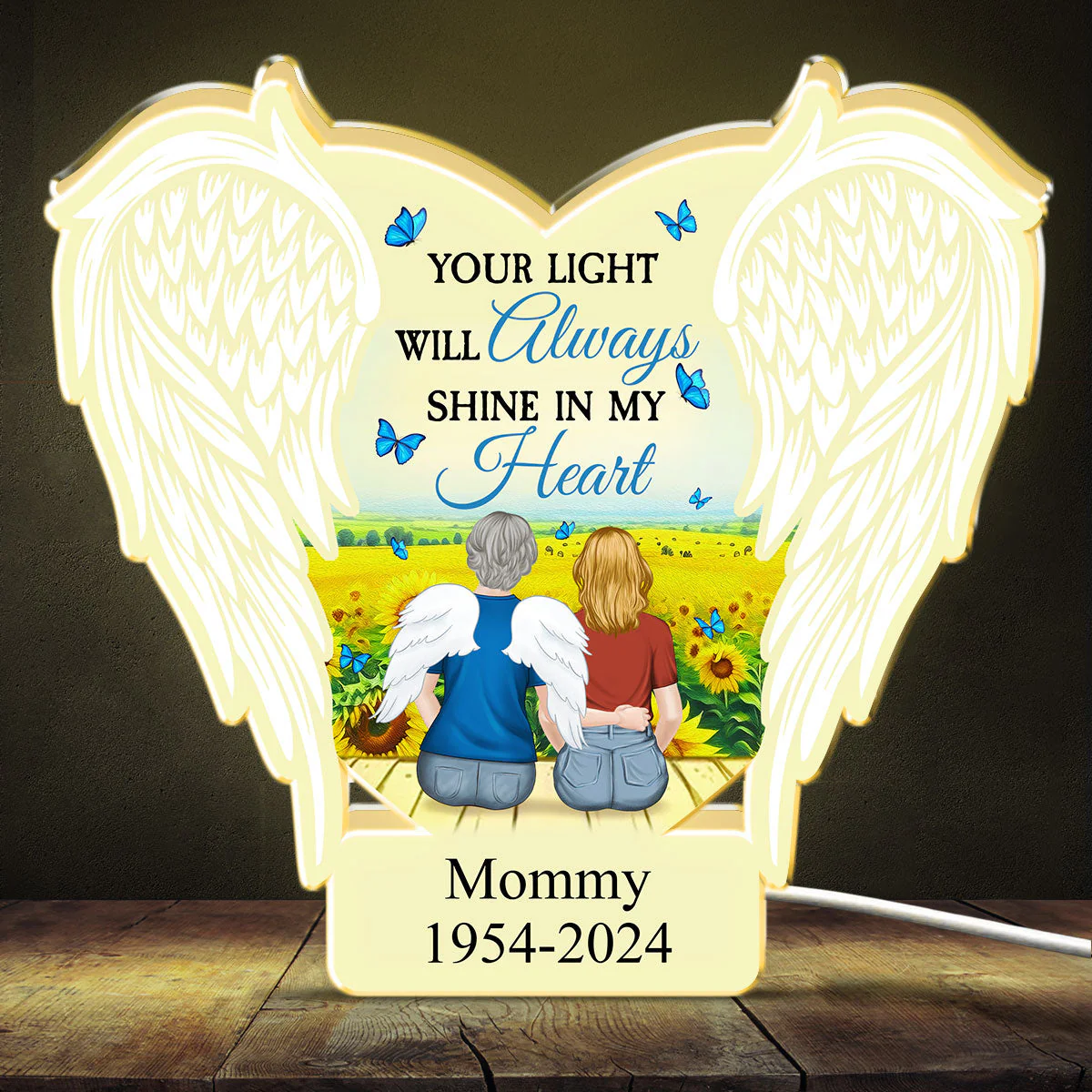 Your Light Will Always Shine In My Heart - Personalized Light Box