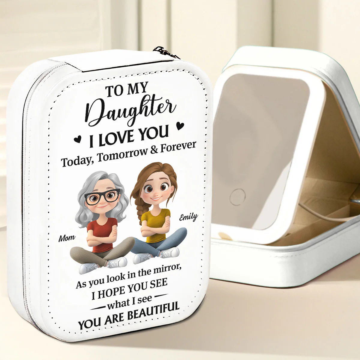 Your Reflection Is Pure Love - Personalized Custom Jewelry Box With LED Mirror