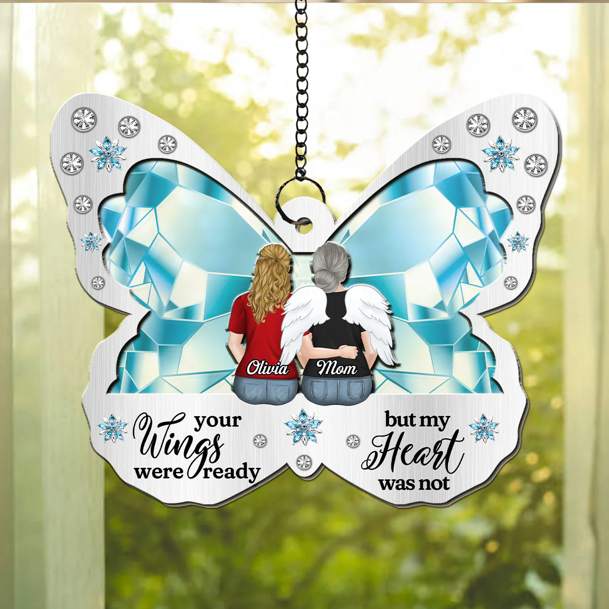 Your Wings Were Ready - Personalized Custom Suncatcher - Image 2
