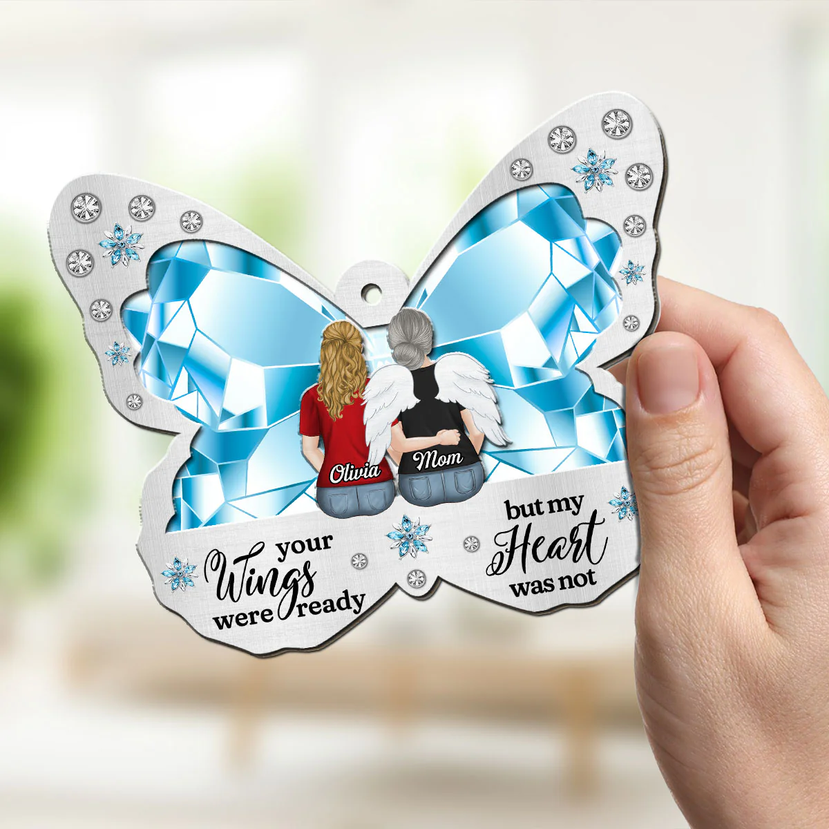 Your Wings Were Ready - Personalized Custom Suncatcher - Image 4