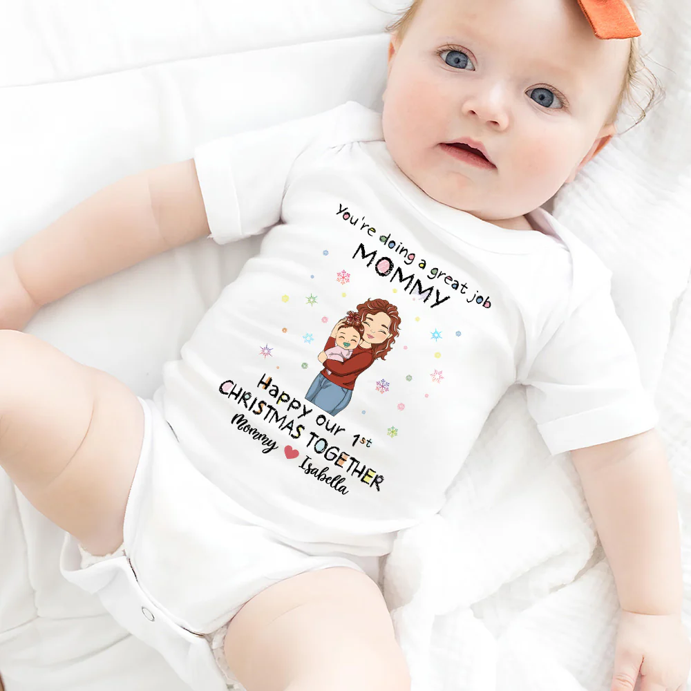 You're Doing A Great Job Merry Christmas - Personalized Custom Baby Onesie - Image 4